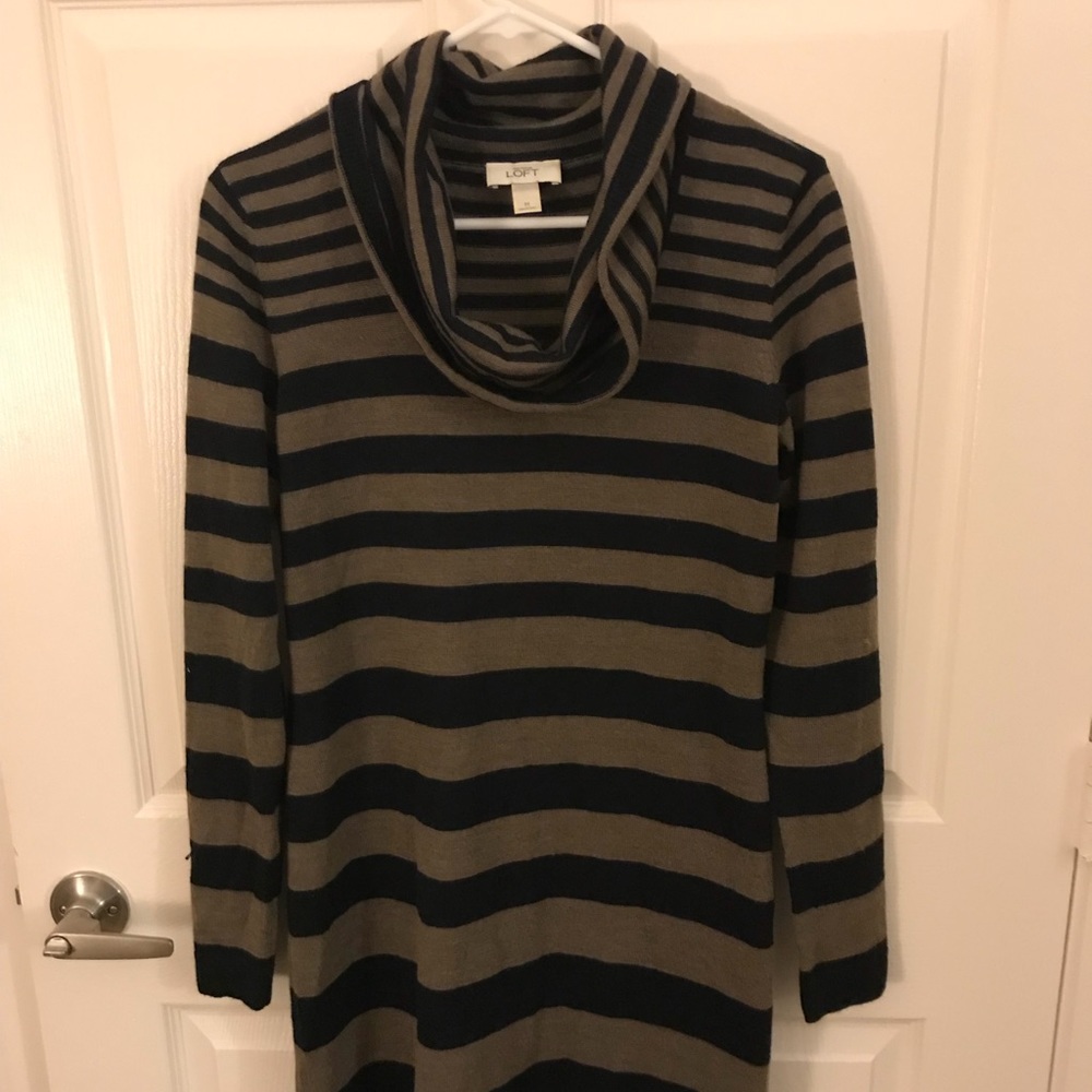 Ann Taylor Loft Striped Sweater Dress Size M